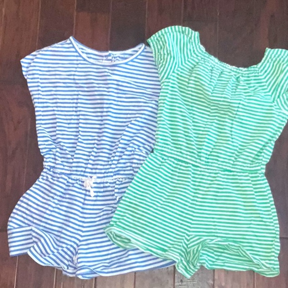Blue and green rompers!